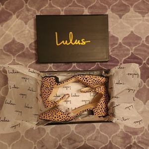 Lucinda Tan and Black Baby Cheetah Suede Ankle Strap Pumps